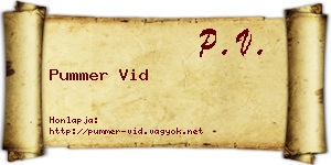 Pummer Vid névjegykártya